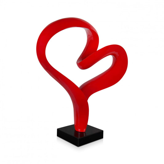 Escultura pequeña de corazón rojo