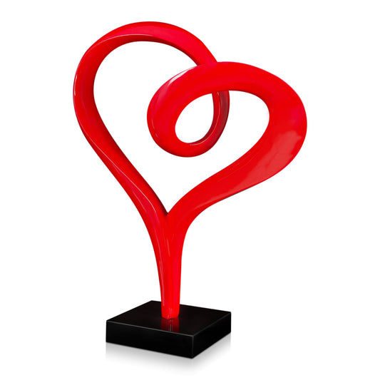 Escultura grande de corazón rojo