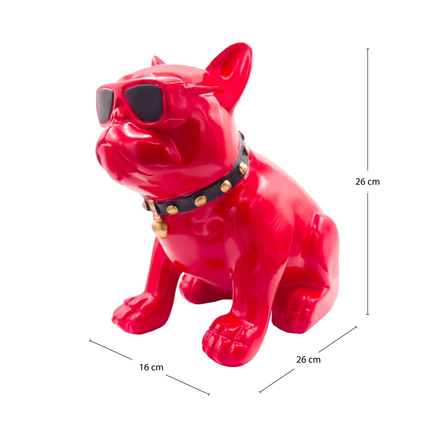 Gafas de sol bulldog rojas pequeñas