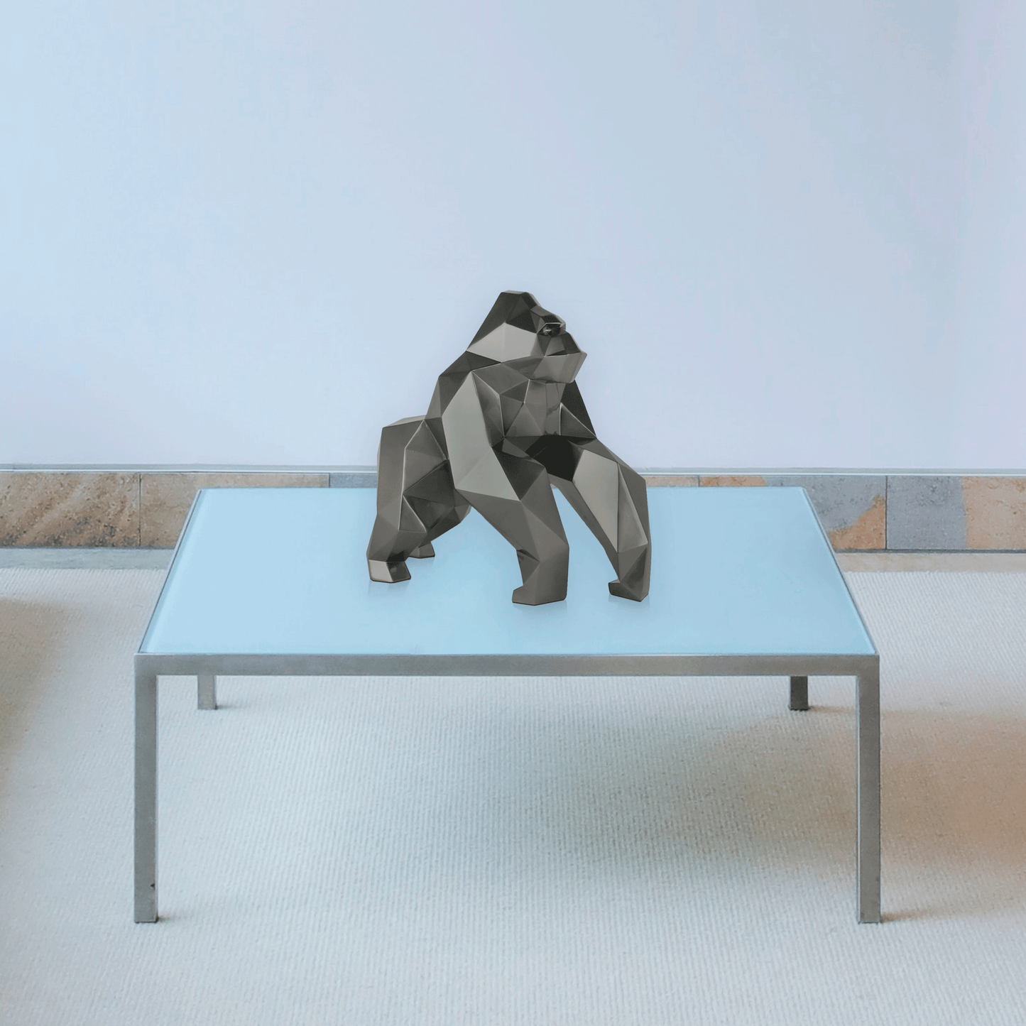 Grauer Origami-Gorilla
