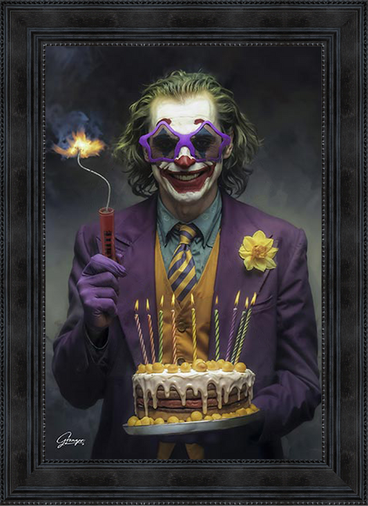 A striking contemporary artwork by Alexandre Granger titled "Happy Birthday To Me," featuring a bold and provocative composition that blends elegance, power, and modern artistic expression.