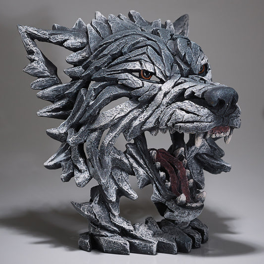 Busto de lobo gris